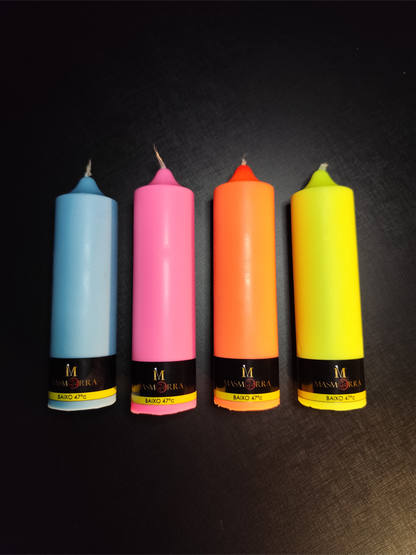 Vela Wax Play Grossa - Kit Fluorescente | 4 un -  Masmorra Velas Premium