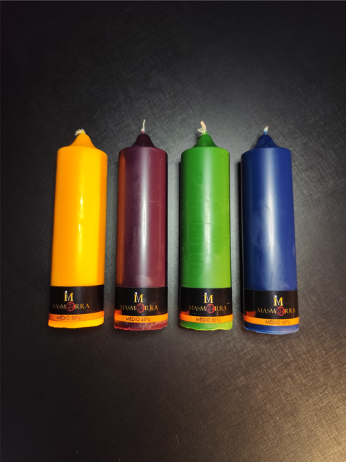 Vela Wax Play Grossa - Kit Calor Médio 4un - Masmorra Velas Premium