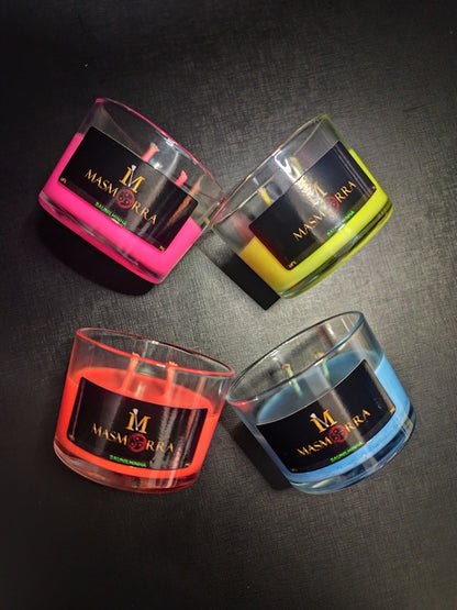 Vela Wax Play - Kit Baunilhinha Neon | 4 un - Baixa Temperatura - Masmorra Velas