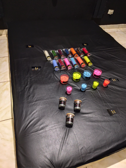 Capa Impermeável REUTILIZÁVEL BDSM, Wax Play - Casal Padrão - Masmorra Velas