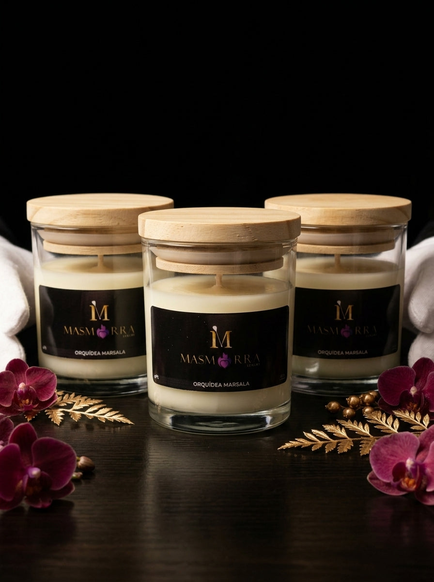 Vela Massagem - Orquídea Marsala - 45g Baixa Temperatura - Masmorra Velas